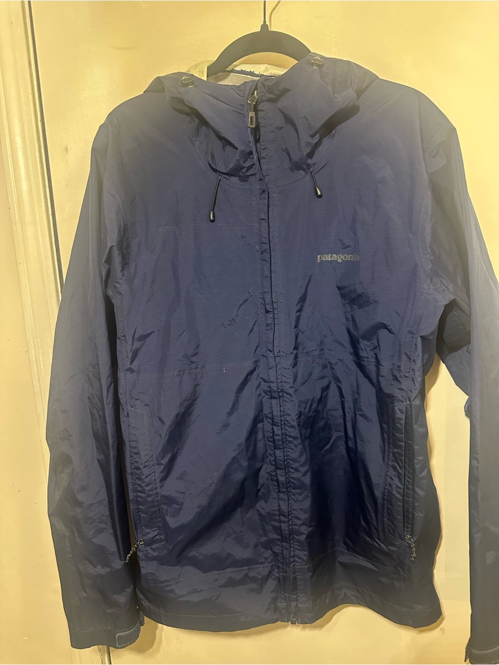 Patagonia Navy Hooded Windbreaker Jacket